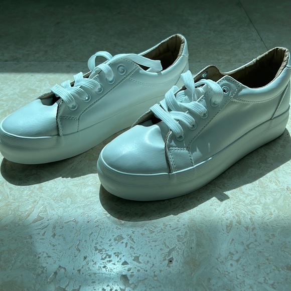 Missguided Shoes - Missguided White faux leather Sneakers BRAND NEW IN BOX
